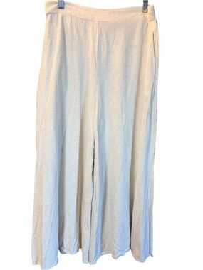 100% Linen pants crop capri high rise drapey shorts pockets natural fiber